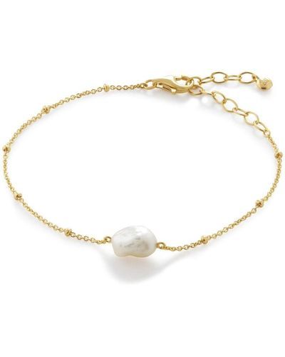 Monica Vinader Nura Armband mit Perlen - Weiß