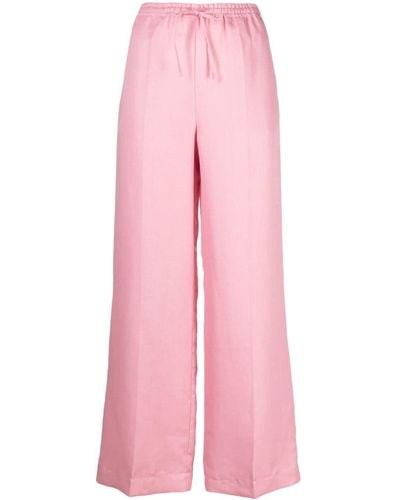 Asceno Bubblegum Heavy Linen Pants - Pink