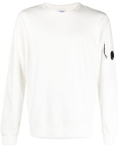 C.P. Company Lens-detail Jersey-fleece Sweater - White