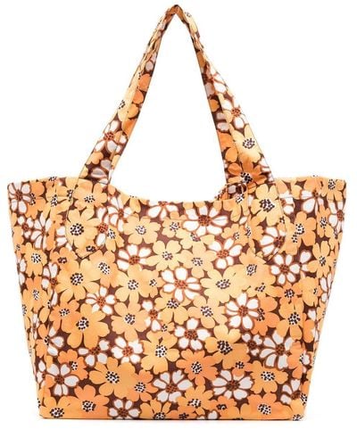 Faithfull The Brand Floral-print Cotton Shoulder Bag - Orange