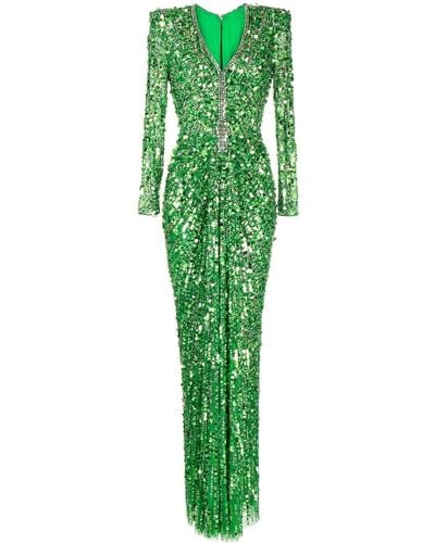 Jenny Packham Imani Kleid mit V-Ausschnitt - Grün