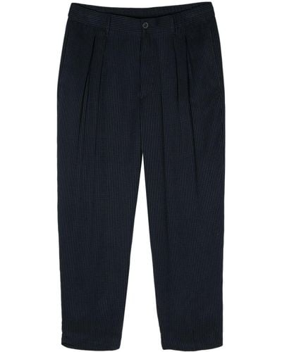 Giorgio Armani Check-pattern Trousers - Blue