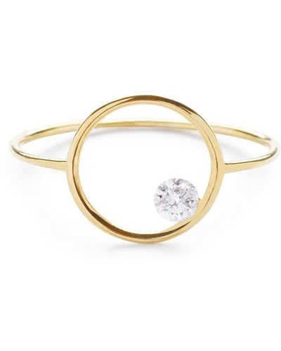 The Alkemistry 18kt Yellow Gold Drilled Diamond Circle Ring - Metallic