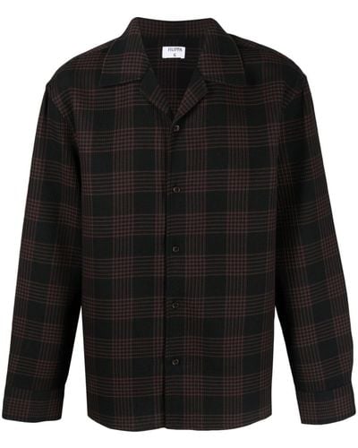 Filippa K Check-pattern Long-sleeve Shirt - Black