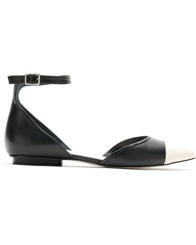 Sarah Chofakian Cisne Flat Leather Sandals - Black