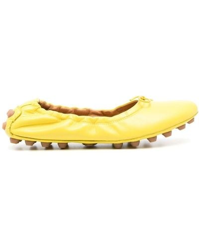 Tod's Gommino Ballerina Shoes - Yellow