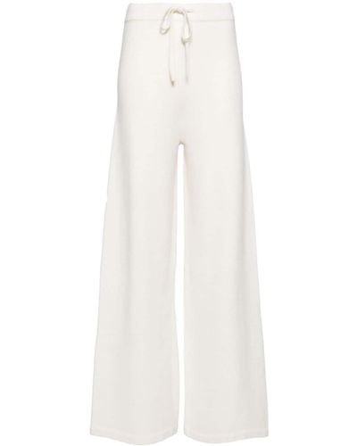 Yves Salomon Wide-leg Knitted Trousers - White