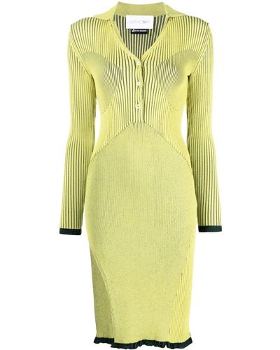 AZ FACTORY X Ester Manas Ribbed-knit Midi Dress - Yellow