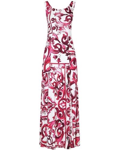 Dolce & Gabbana Graphic-print Sleeveless Dress - Red