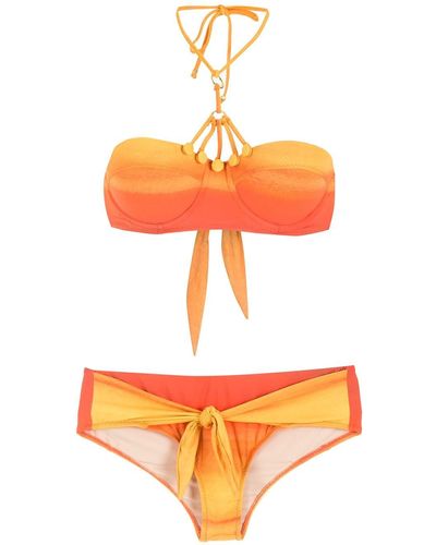 Amir Slama Gestreifter Bikini mit Ombré-Effekt - Orange