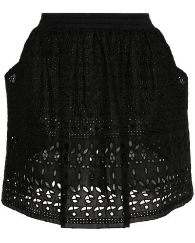 Ermanno Scervino Broderie-anglaise mini skirt - Noir