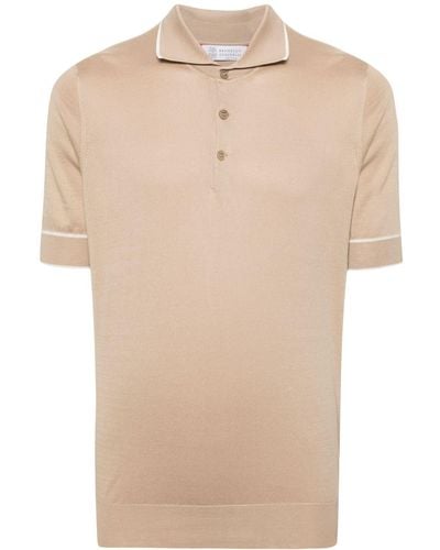 Brunello Cucinelli Cotton Polo Shirt - Natural