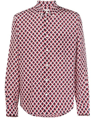 Valentino Garavani Seidenhemd mit Veehive-Print - Rot