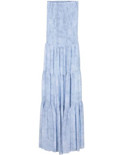 Michael Kors Maxi-jurk Met Bloemenprint - Blauw