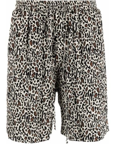 Nanushka Leopard-print Track Shorts - Black