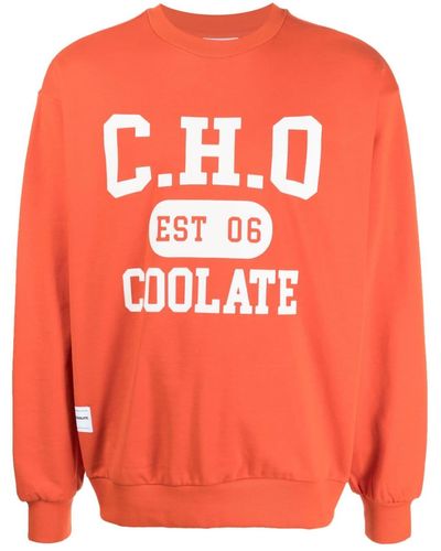 Chocoolate Sweatshirt mit Logo-Print - Orange