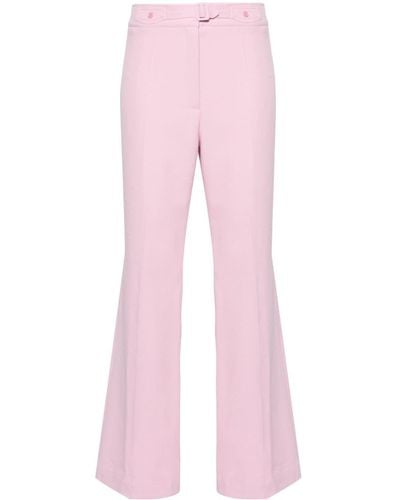 Maje Belted Straight-leg Pants - Pink