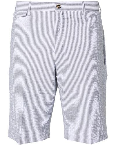 PT Torino Striped Seersucker Deck Shorts - Blue