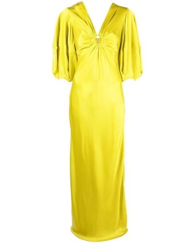Stella McCartney Abendkleid mit V-Ausschnitt - Gelb