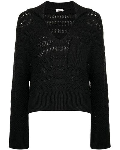 Jason Wu Mixed-stitch Pocket Sweater - Black