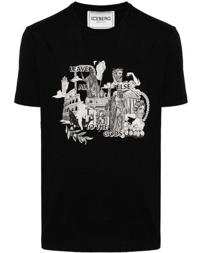 Iceberg T-Shirt mit grafischem Print - Schwarz