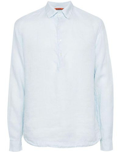 Barena Langärmeliges Hemd aus Leinen - Weiß