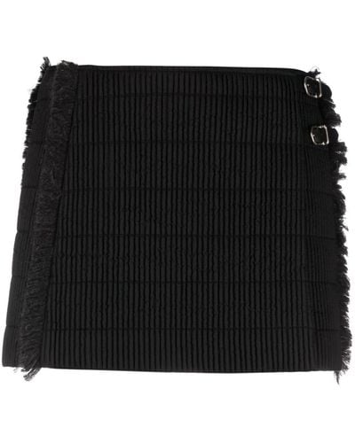 DURAZZI MILANO Minifalda acolchada con flecos - Negro