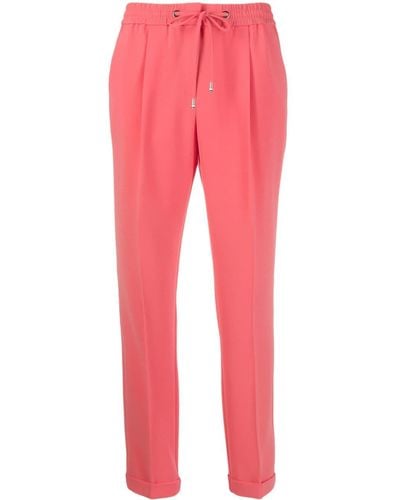 BOSS Crepe Drawstring Straight-fit Pants - Red