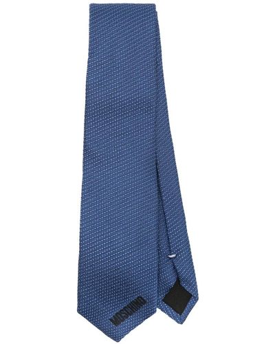Moschino Cravate en soie - Bleu