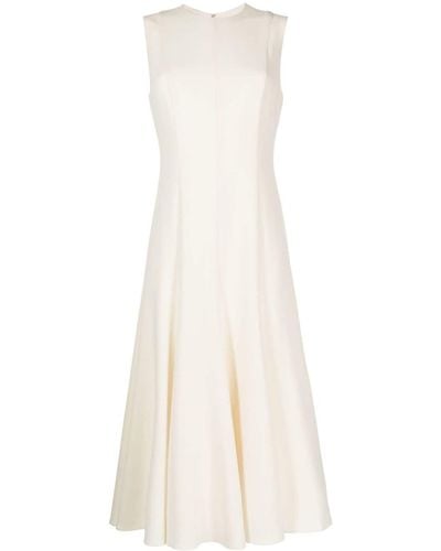 Theory Crepe Flared Midi Dress - White