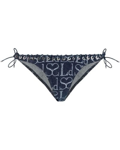 Ludovic de Saint Sernin Lace-up Denim Bikini Bottoms - Blue