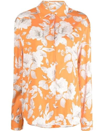 Erdem Camisa con motivo floral - Naranja
