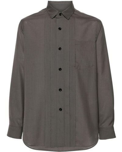 Sacai Pleated Button-up Shirt - Gray