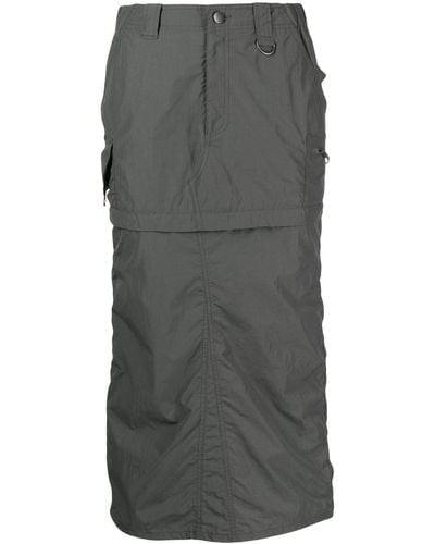 Goen.J Detachable-panel Cargo Skirt - Grey