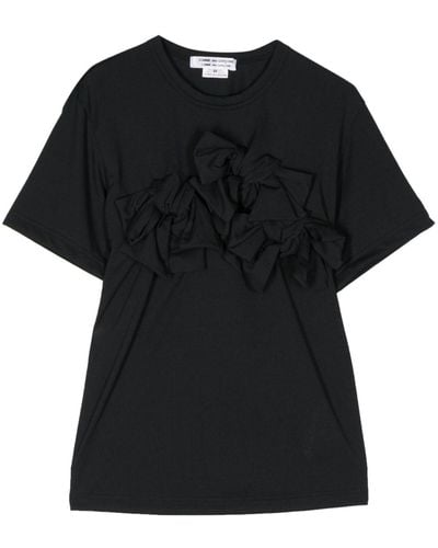 Comme des Garçons Ruffle-detail Jersey T-shirt - Black