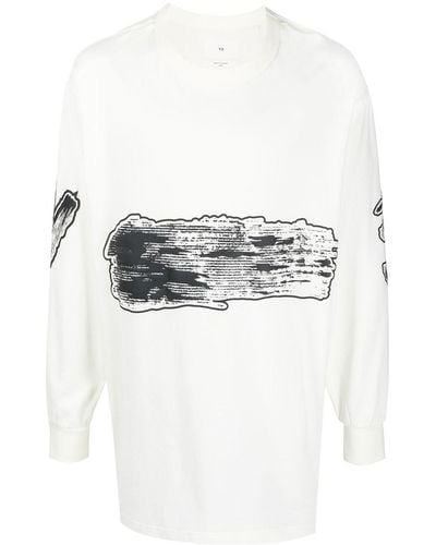 Y-3 T-shirt Met Grafische Print - Wit