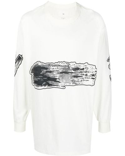 Y-3 Camiseta con estampado gráfico - Blanco