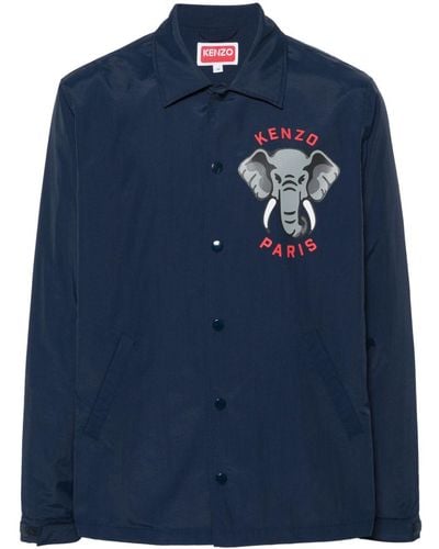 KENZO Elephant Shirt Jacket - Blue