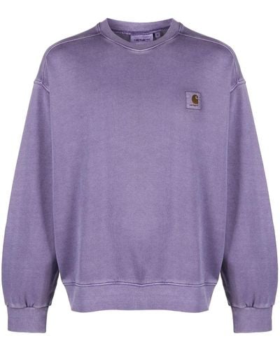 Carhartt Chest Logo-patch Sweatshirt - Purple