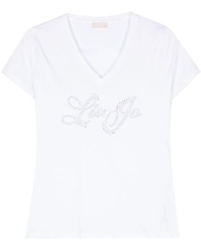 Liu Jo Camiseta con apliques de strass - Blanco
