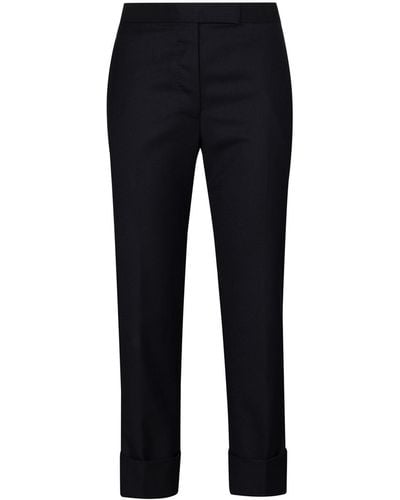 Thom Browne Super 120s Cropped Wool Trousers - Blue