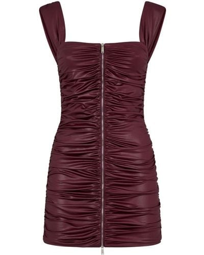 DSquared² Ruched Zip-up Minidress - Red