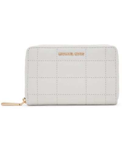 Michael Kors Small Jet Set Quilted Wallet - White