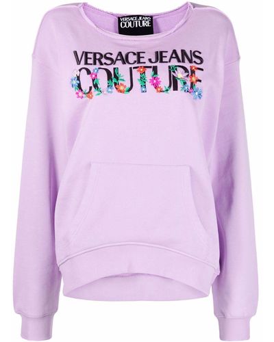 Versace Sweater Met Logoprint - Paars