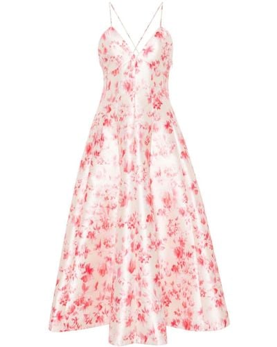 Philosophy Di Lorenzo Serafini Floral-print Flared Midi Dress - Pink
