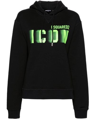 DSquared² Icon Blur Cool Fit Hoodie - Black