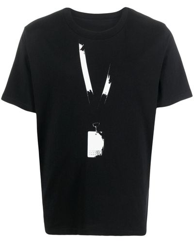 MM6 by Maison Martin Margiela T-shirt in cotone con stampa - Nero