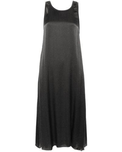 Private 0204 A-line Satin Midi Dress - Black