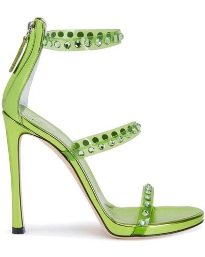 Giuseppe Zanotti 120mm Crystal-embellished Stiletto Sandals - Green