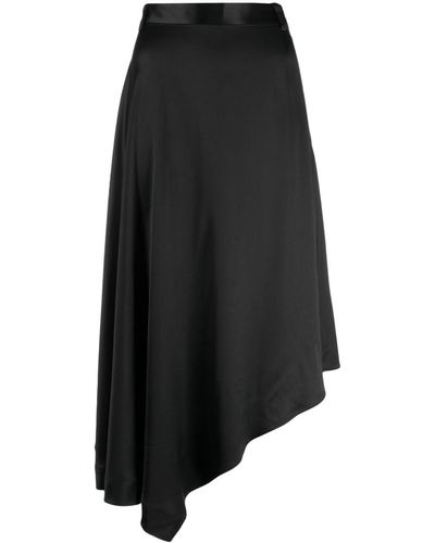 JNBY High-waisted Asymmetric Midi Skirt - Black